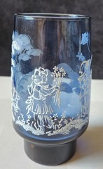 Libbey Mary Gregory Tea Glass Cobalt Blue 5.5″T x 3″W (#2)