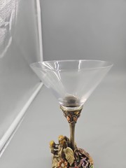 KIRKS FOLLY Angel Baby Remember GOBLET Martini GLASS JEWELED STONES RARE 8″