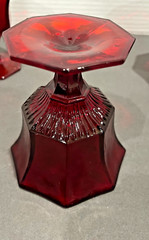 Vintage 70’s Octagonal Ruby Red Goblet Glass
