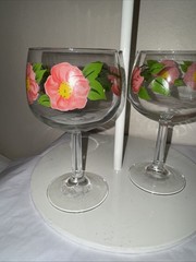 VTG Franciscan Desert Rose Wine Glasses Goblets, 10-12 Oz, 6.5 » Tall Set Of 4