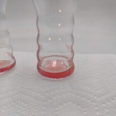 Riedel Crystal «O» Pink Champagne Glasses Set Of 2 Hollow Ribbed Gently Used