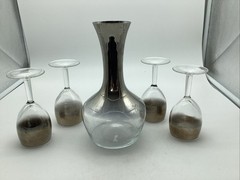 Vintage Dorothy Thorpe Style Silver Ombre Mercury Fade 5pc Wine Set