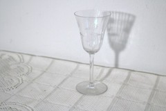 FOSTORIA LOTUS CLEAR OPTIC STEM 766 Etch 232 Qty 2 Wine Qty 5 Cordials Glasses