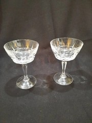 2 Cherbourg France Champagne/Sherbet 24% Lead Crystal Stemware New Old Stock