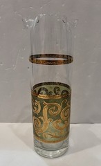 Culver Toledo Green Gold Swirl Stunning Large Matching Pitcher MCM