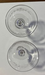 Set of 2 Vintage Champagne Coupe Glasses Dessert Dish Flower Fern 4.5”H Pair