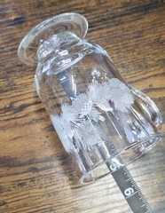 4 Vintage Libbey ETCHED PINE CONES Tumbler Glasses Winter Irish Coffee Frosted