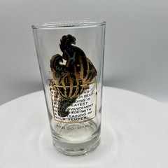 Anchor Hocking PISCES SCORPIO ZODIAC GLASS Black and Gold 22k GOLD LOT OF 3