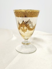 Vintage Italian Gold Gilt Drinking Glasses Set Of 6 – Versatile Use – 4 3/4″ H