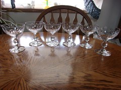 Champagne 4 5/8″ Morgantown Sherbet Cut Knob Stem 7689-3 Crystal – Set of 6
