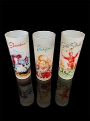 Ice Tea Collins Frosted Western Theme Tall Tumblers Set Of 3 Oil Gas Cowboy