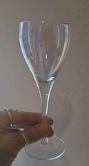 Vtg Set of 6 Iridescent Glasses Wine 7″ Hand Blown Rainbow Iris Lustre…