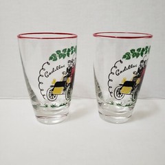Libbey Cadillac 1904 Replica Barware Glasses Weighted Bottoms Lot Of 2