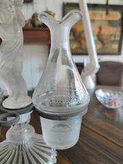 Rare Oil And Vinegar Cruet Crystal Baccarat Cherub G7