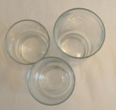 Vintage Indiana Glass Flat Tumbler Recollection White Decal 16, 12, and 10 ounce