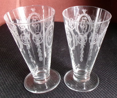 2 Tiffin Franciscan Classic Shawl Dancer Ice Tea Glass Stem 6″ Nude Dancing OF
