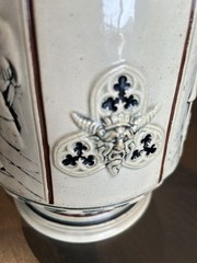 Vintage Gerz Germany Beer Stein Lot of 6 Pewter Lidded Ceramic Bavarian Collect