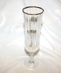 Cristal D’Arques Longchamp Gold Rimmed Crystal Champagne Flutes France by Each