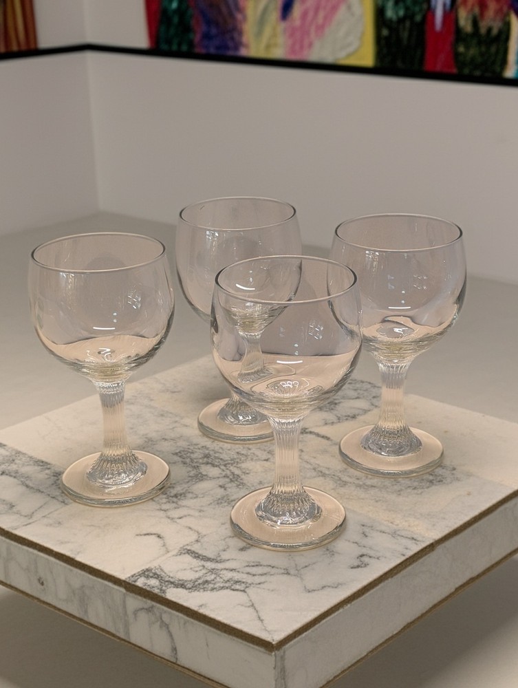 Vintage Mikasa Crystal Wine Glasses The Ritz Pattern Set Of 4 Stemmed Goblets 6″