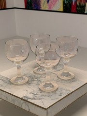 Vintage Mikasa Crystal Wine Glasses The Ritz Pattern Set Of 4 Stemmed Goblets 6″