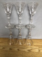 6 Vtg Glastonbury Lotus Hostess Pattern 6” Wine Cordial Stems -Gorgeous -Rare!