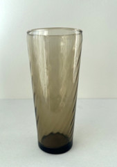 Set of 4 MCM 2 Shade of Amber Brown Swirl Cooler Tumblers 6 1/2″ tall 16 fl oz