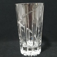 Vtg Mikasa Uptown Crystal Highball Glass Vertical Swirl Cut Tumbler 5⅝»