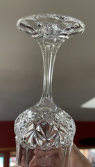 Cristal De Flandre Fascination 7.25″ Crystal 3 Wine Glasses 8.5 oz Fan Cut