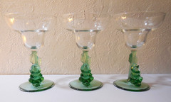 Cristal d Arques Durand SIESTA Man in Sombrero Sleeping Margarita Glass Set 3