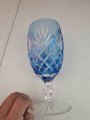 Faberge Odessa Light ABlue Crystal Ice Tea / Water Glass ( One Glass ) 7″ TALL
