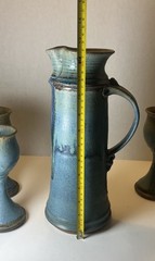 Vintage Hand Thrown Studio Pottery Pitcher and 6 Goblets – Dated 1976