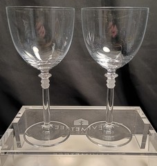 2 HOYA ENTASIS CLEAR Optic-Grade Fine Crystal Red Wine Glasses Pair Set RARE HTF