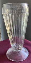 Vintage Soda Glass 7″ Footed Ribbed Ice Cream Shop Shake Malt