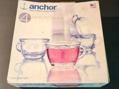 4 Piece Anchor Savannah «Raise a Glass to Planet Earth» 7 oz. Punch Cups – USA