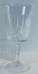 Vintage Crystal Goblet H6.5″ Water Wine Glass Stem Criss Cross Replacement