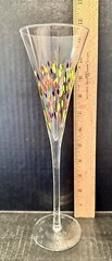 Leonardo Confetti Champagne Hand Blown Flute Crystal Glass ~ 11” Tall