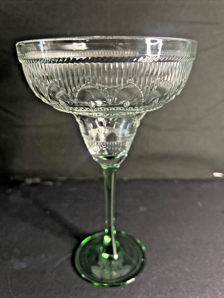 Cristal D’Arque Sombrero Green-Stem Southwestern Adobe Design Margarita Glass