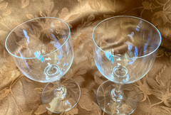 2 Baccarat Crystal France NORMANDIE Tall Goblets / Wine Glasses 6 1/2″