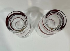 Pier One Swirline Red Swirl 2 Pce Set Tumblers Highball Glasses RETIRED PATTERN
