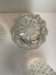 5 Rare Vintage Fostoria York Highball Glasses Heavy Barware Clear 12 Oz Textured