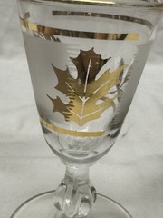 Vintage Libbey Gold Leaf Frosted Cordial Glasses SET OF 3 – 3.5″