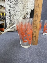 RARE MCM Mid Century Modern Art Deco 6 Tumbler Set with Wire Caddie
