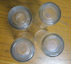 x4 – Clear Glass with Horizontal Ribbed inside Glass – Tumblers – 5-1/8″ tall