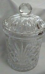 FIFTH AVENUE CRYSTAL L.T.D. PORTICO GLASS  CANDY BISQUIT TOBACCO JAR  with LID 