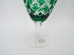 Vintage Ajka Arabella Handmade Bohemian Crystal Cut to Clear Iced Tea Goblets