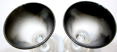 Vintage Glass Cordial Liqueur Glasses SET OF 4 Silver Fade Ombre France 3 1/2″ T