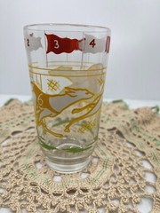 Vtg Boscul Velvet Peanut Butter Greyhound Racing #6 Drinking Glass Tumbler Dogs