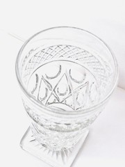 Indiana Glass Vintage Goblet Square Base Diamond Point Pedestal 6” Clear