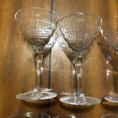Set Of 9 Vintage Liquor Cocktail Stemmed Clear Glass 5”