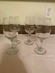 Set of 3 Stem Wine Glasses Clear 8″ Tall 2 1/4″ Diameter Opening